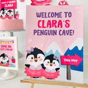 Penguin Girl Tutu Cute Welcome Sign