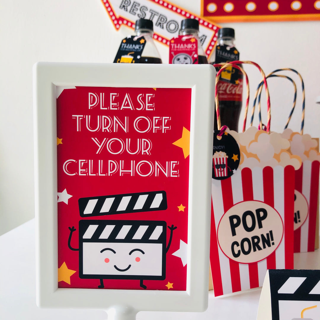 Movie Night Party Sign