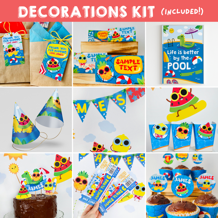 Pool Party Decorations Kit