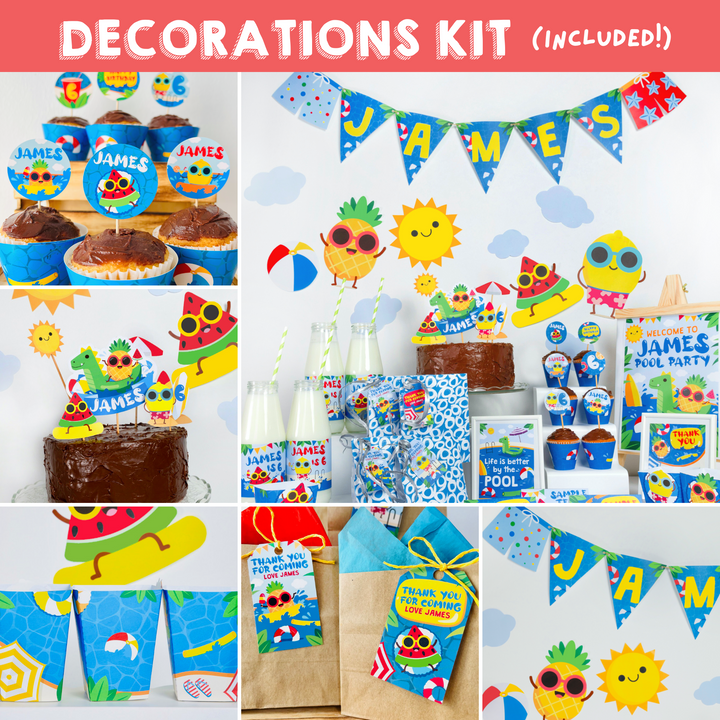 Pool Party Decorations Kit