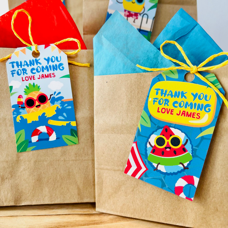 Pool Party Favor Gift Tags