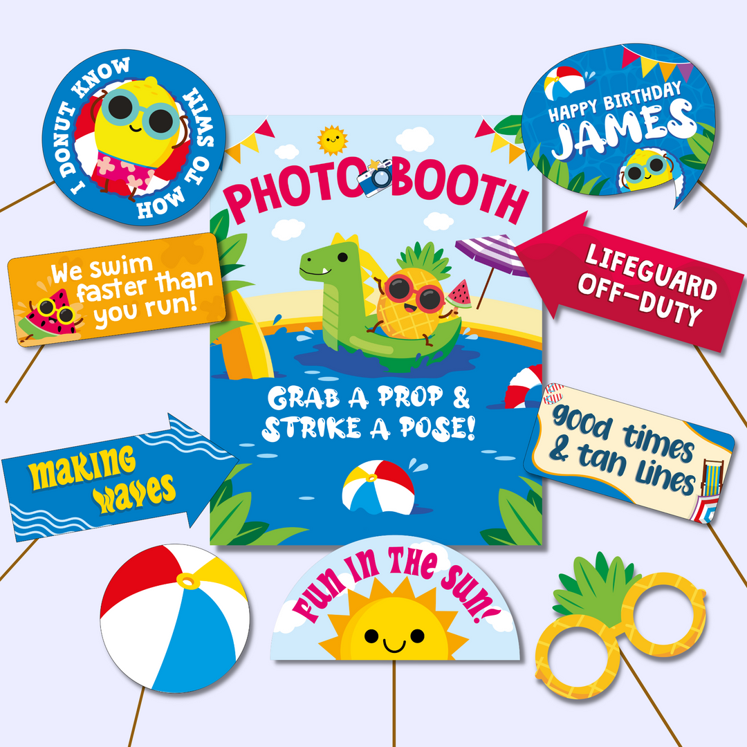 Pool Photo Props & Display Sign