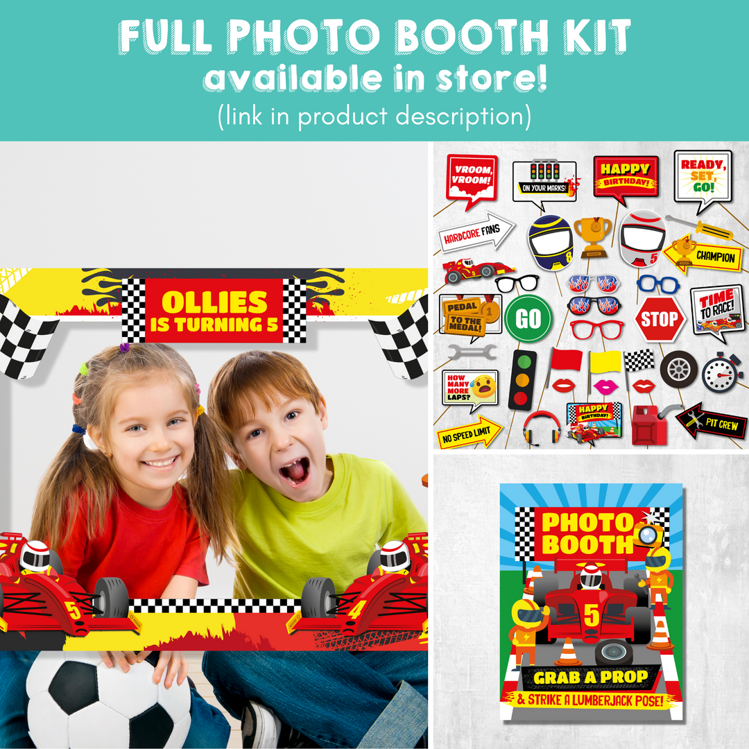 Racing Car Photo Booth Frame | Pigsy Party Decoration – PigsyParty