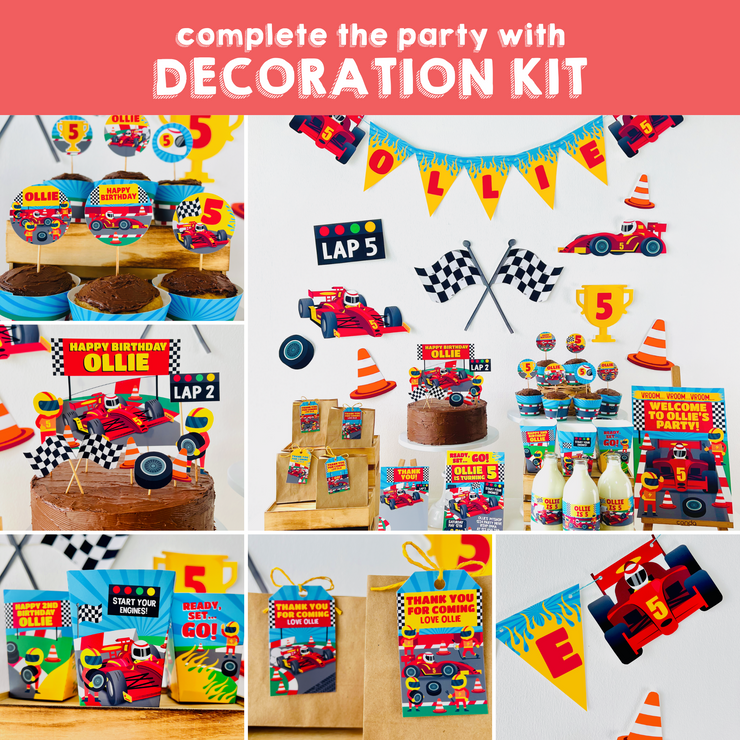 Racing Car Party Decorations Kit