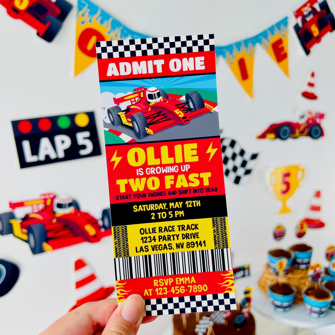 Racing Car Ticket Invitation