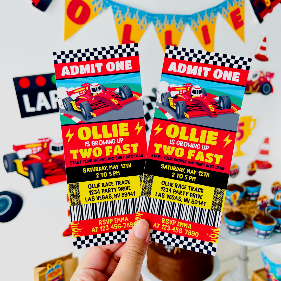 Racing Car Ticket Invitation