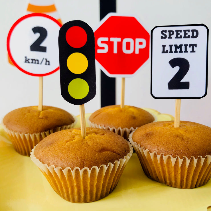 Road Signs Cupcake Topper