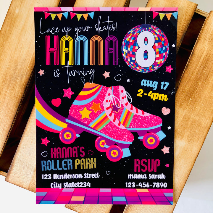 Rollerskating Birthday Invitation