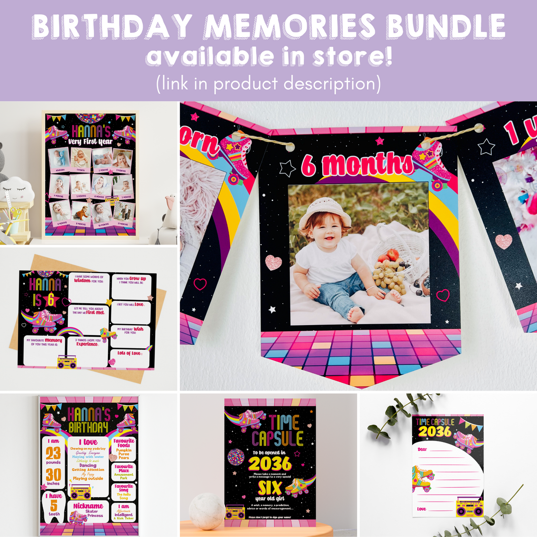 Rollerskating Birthday Memories Bundle