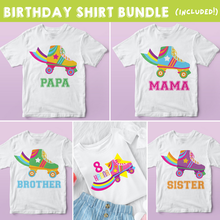 Rollerskating Birthday Shirt Bundle