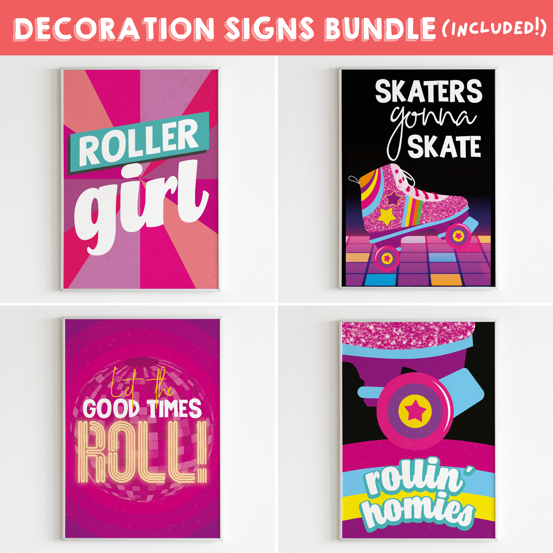 Rollerskating Decoration Signs Bundle