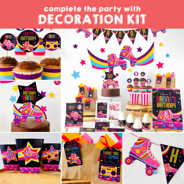 Rollerskating Party Decorations Kit