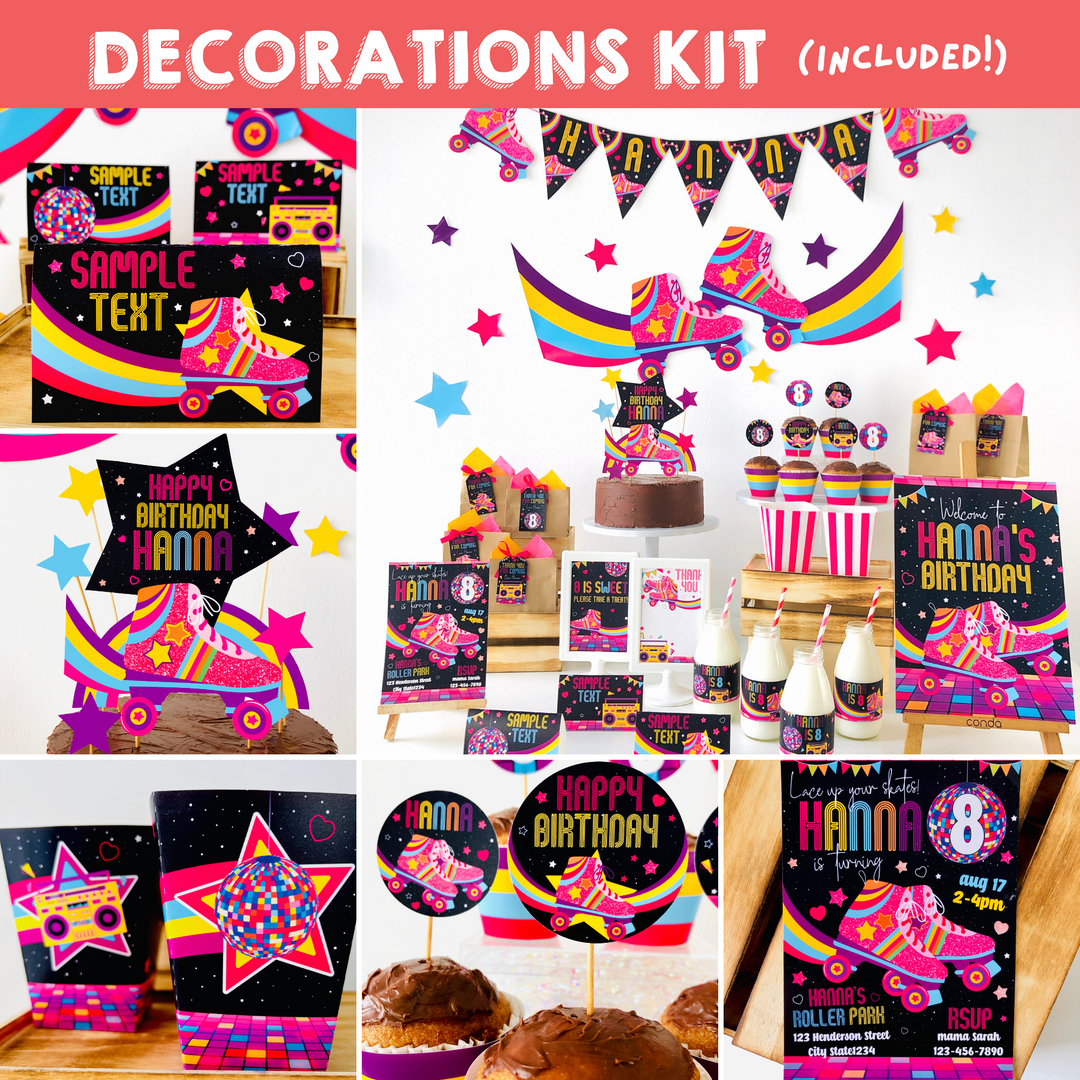 Rollerskating Party Decorations Kit