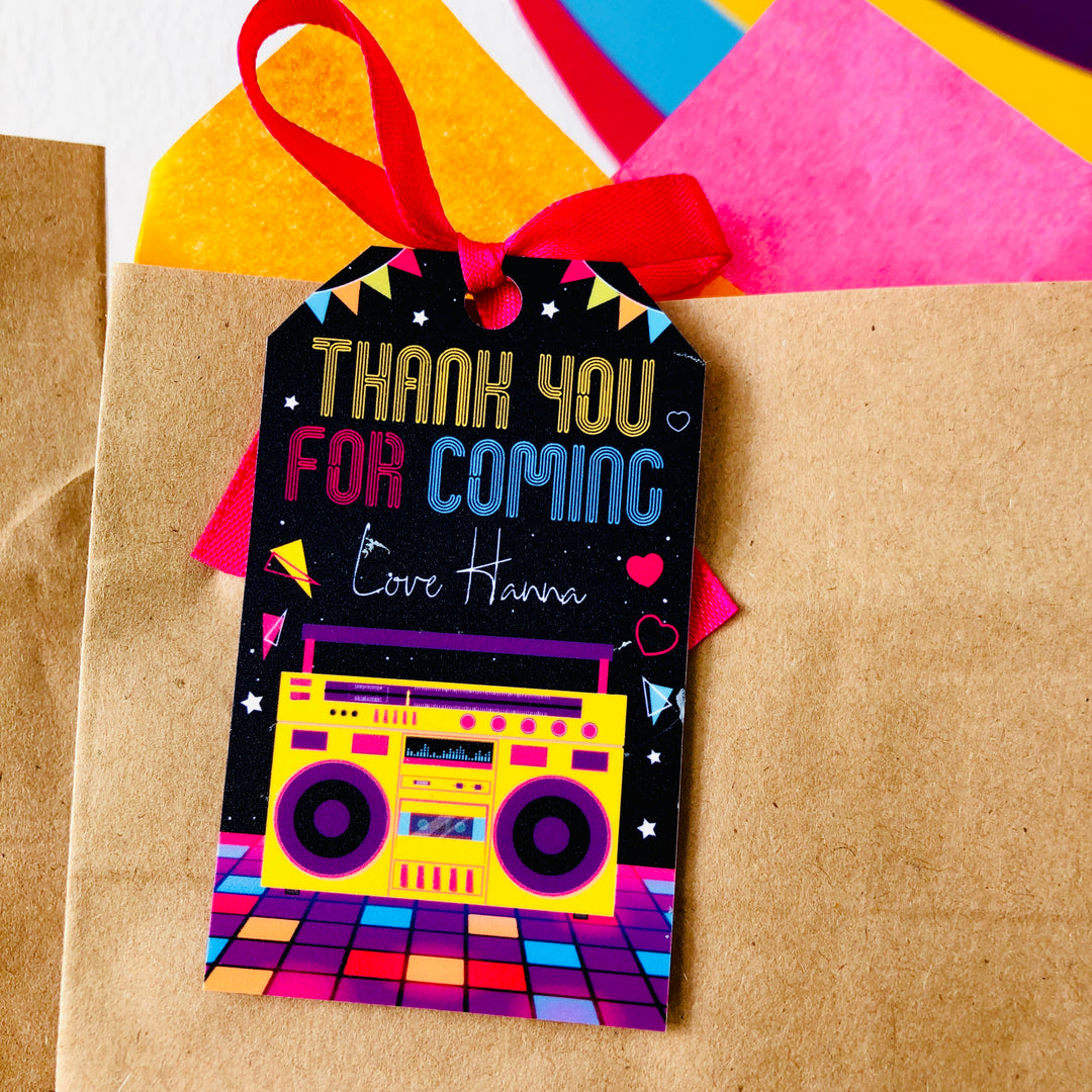 Rollerskating Party Favor Tag