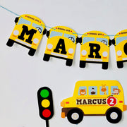 School Bus Birthday Banner