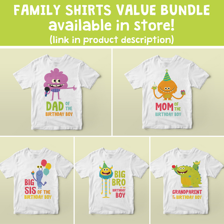 Super Simple Monsters Birthday Shirts Family Set