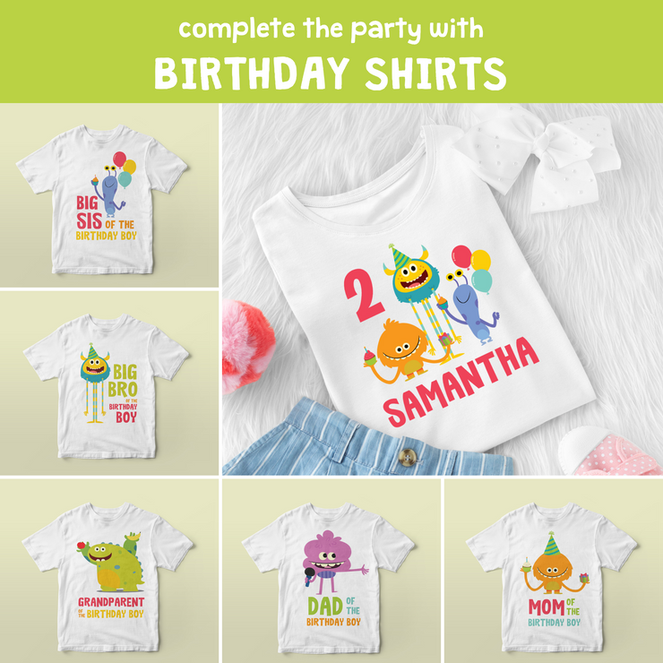 Super Simple Monsters Party Birthday Shirts