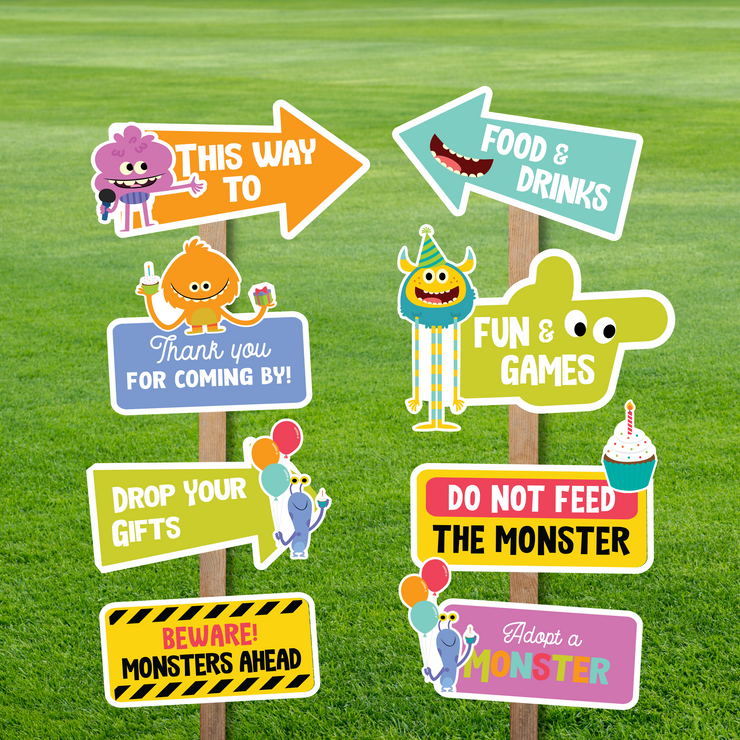 Super Simple Monsters Birthday Party Signs