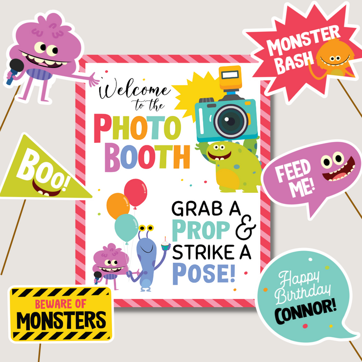 Super Simple Monsters Party Photo Props Photo Booth