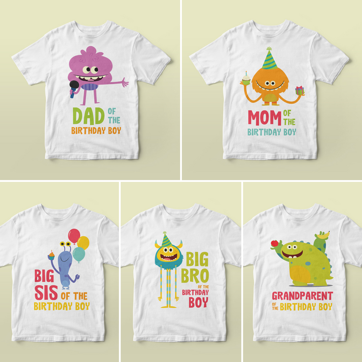 Super Simple Monsters Birthday Shirts Bundle Pack