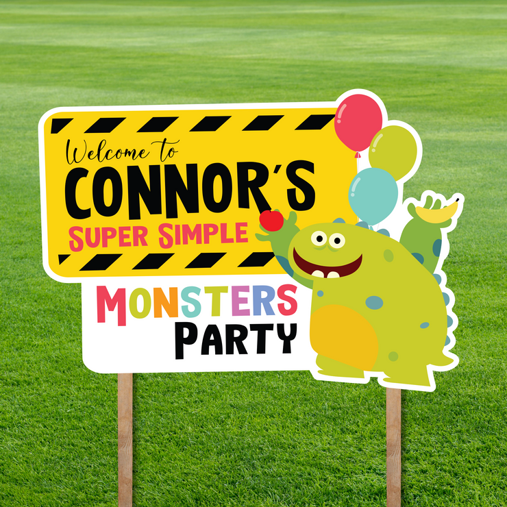 Super Simple Monsters Party Yard Sign