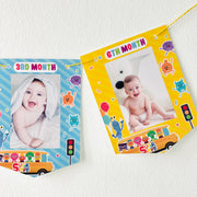 Baby Monthly Milestone Wheels on the Bus Banner