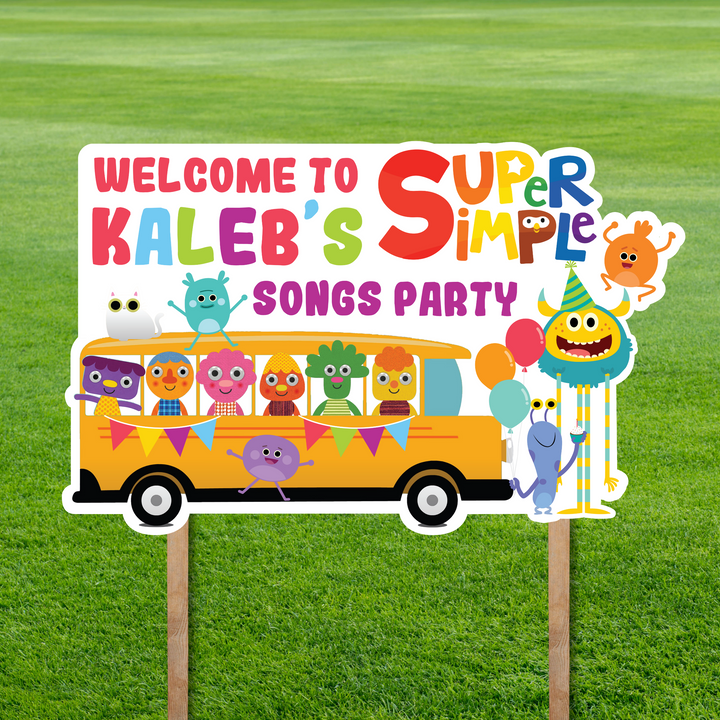 Super Simple Songs Wheels on the Bus Yard Sign