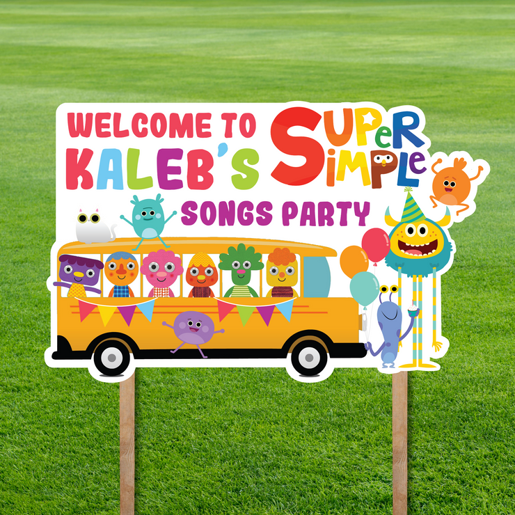 Super Simple Songs Wheels on the Bus Yard Sign