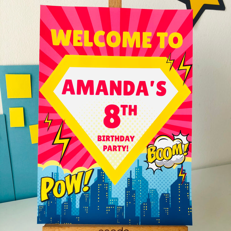 Supergirl Party Decor Sign
