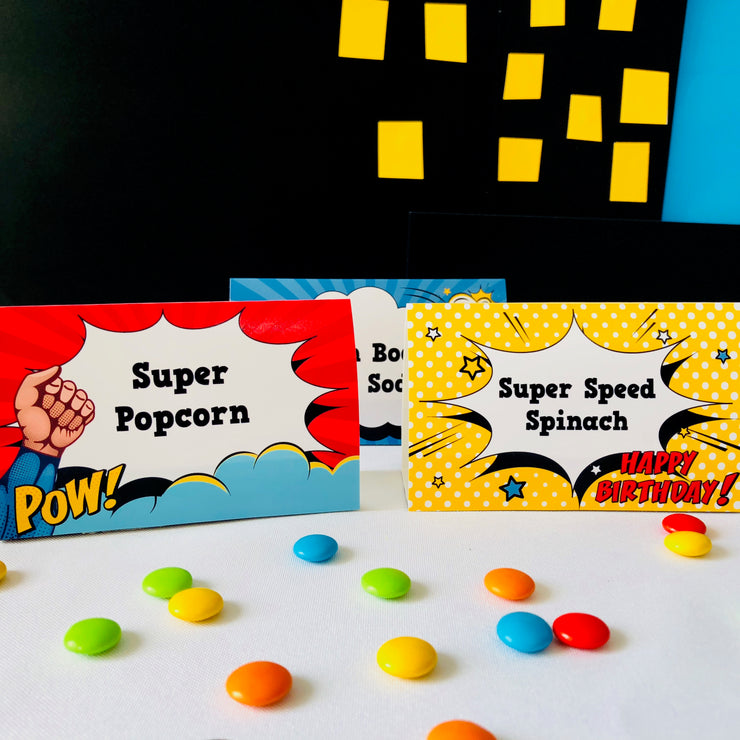 Superhero Food Labels