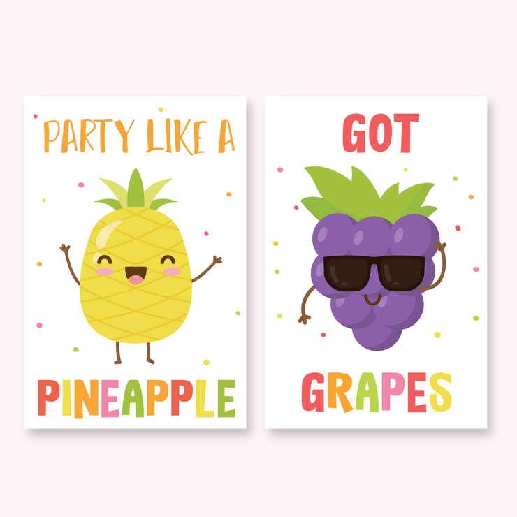 Tutti Frutti Party Sign Pineapple and Grapes