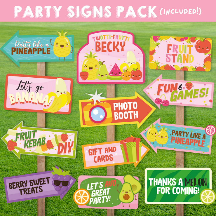 Tutti Frutti Party Signs Pack