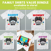 Video Game Birthday Shirts Family Bundle