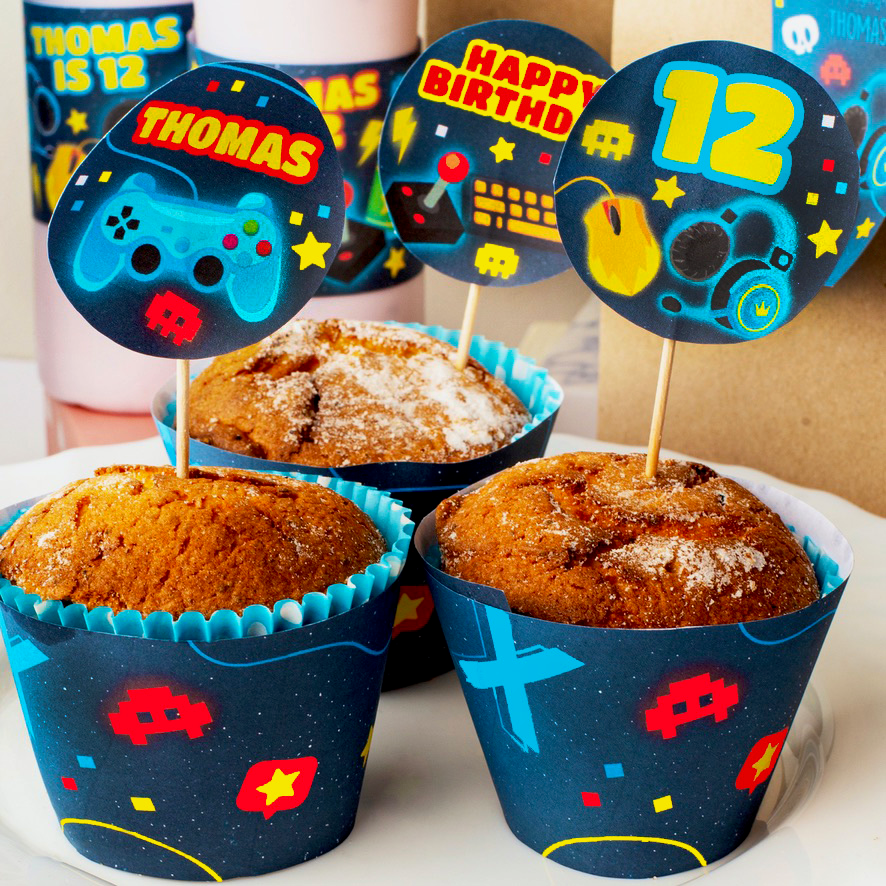 Video Game Cupcake Toppers Printable Pigsy Party PigsyParty