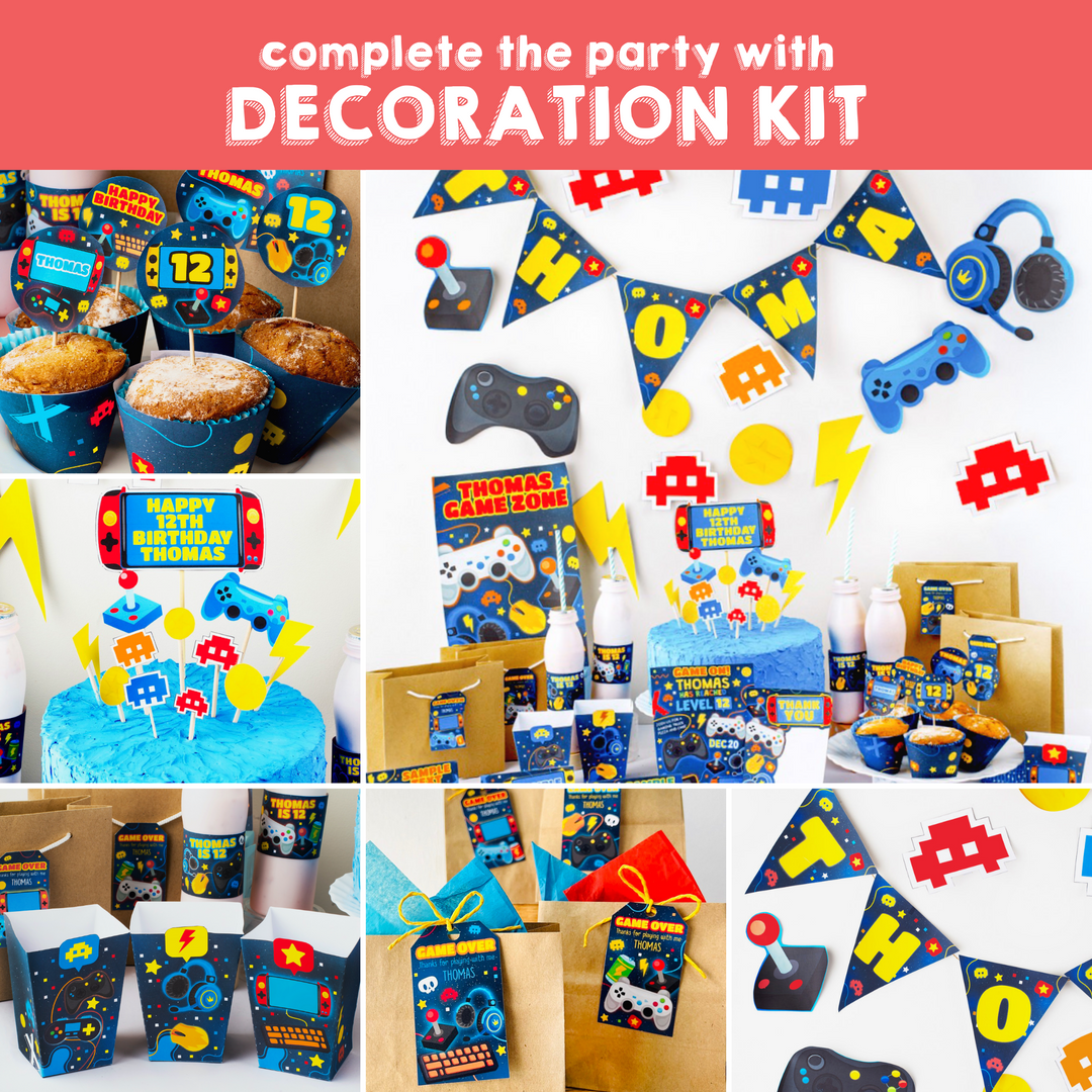 Video Game Party Decorations Kit