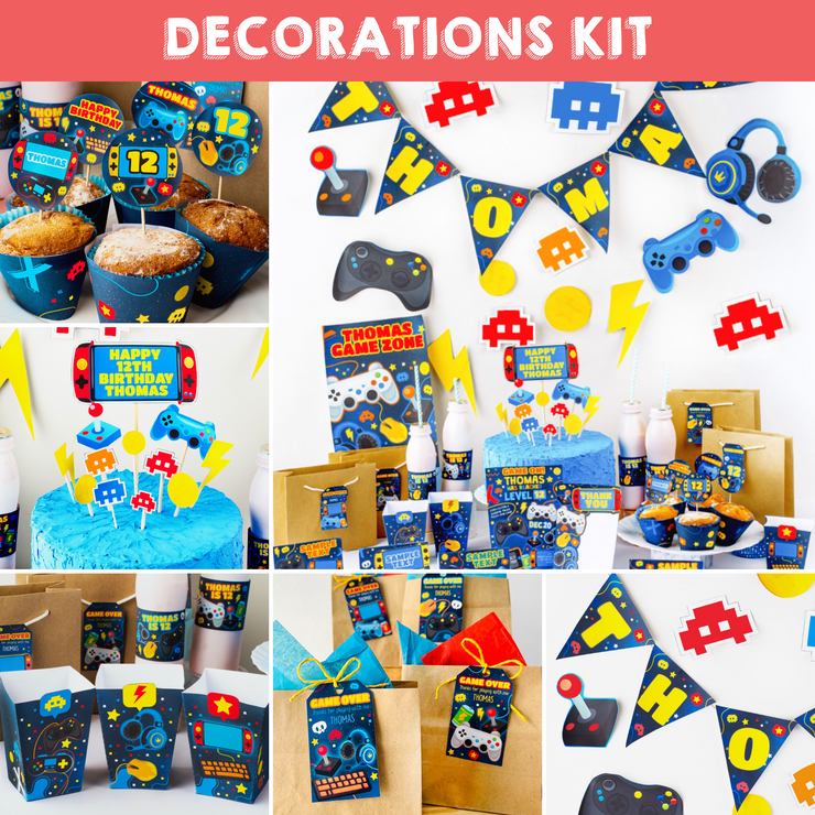 Video Game Party Decorations Kit