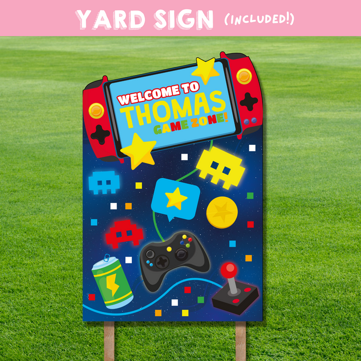 Video Game Party Yard Sign