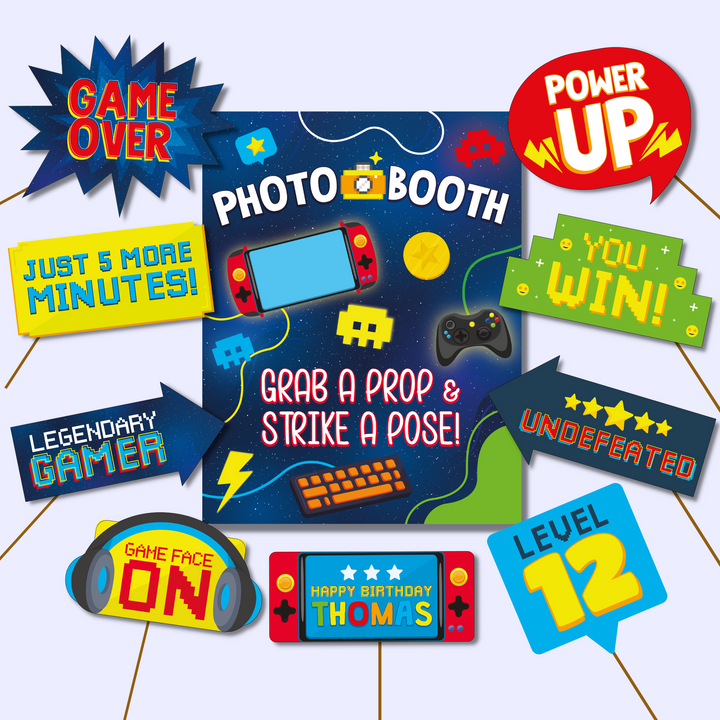 Video Game Photo Props & Display Sign