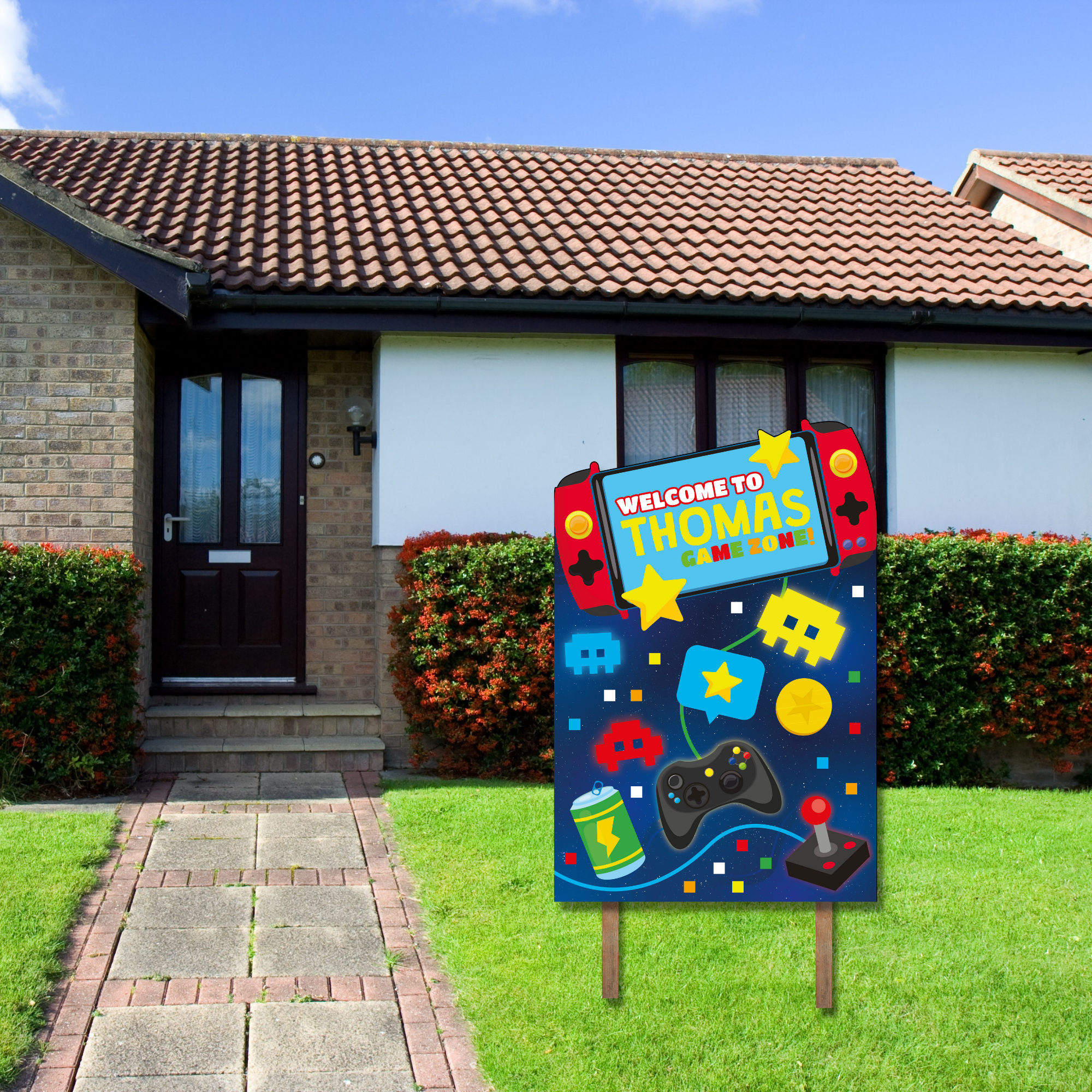 Video Game Yard Sign Printable | Pigsy Party – PigsyParty