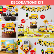 Wheels on the Bus Birthday Party Decorations Kit