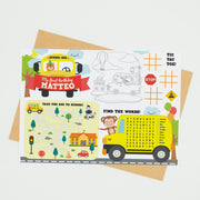 Wheels on the Bus Coloring Activity Place Mat