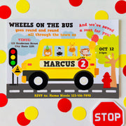 Wheels on the Bus Invitation