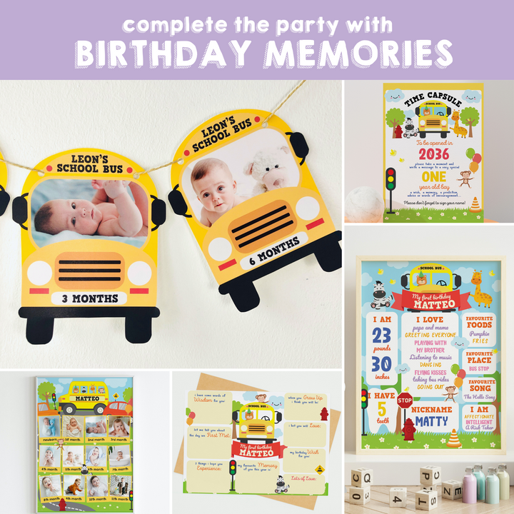 Wheels on the Bus Party Birthday Memories Bundle