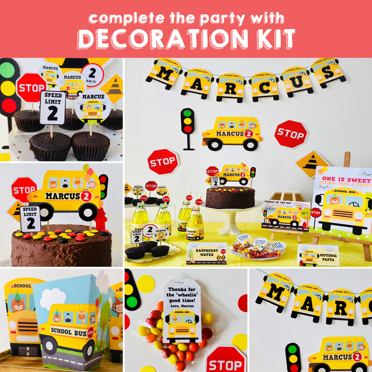 Wheels on the Bus Party Decoration Kit