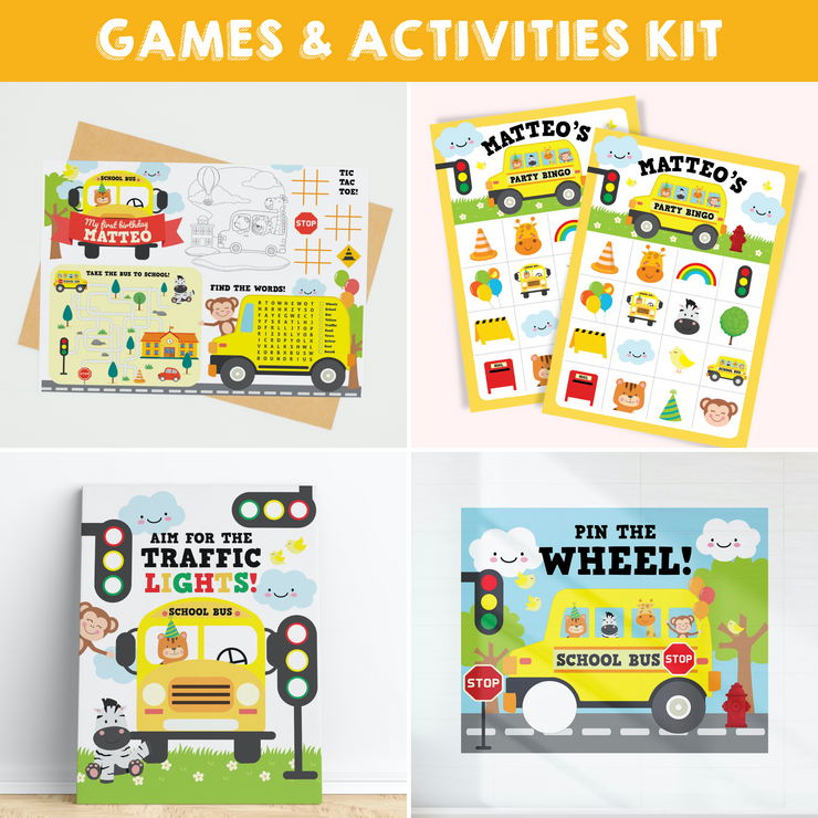 Wheels on the Bus Party Games and Activities Ki