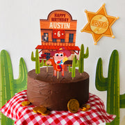 Wild West Cowboy Birthday Cake Topper