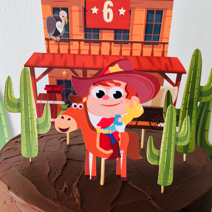 Wild West Cowboy Cake Toppers