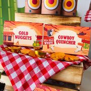 Wild West Cowboy Food Labels