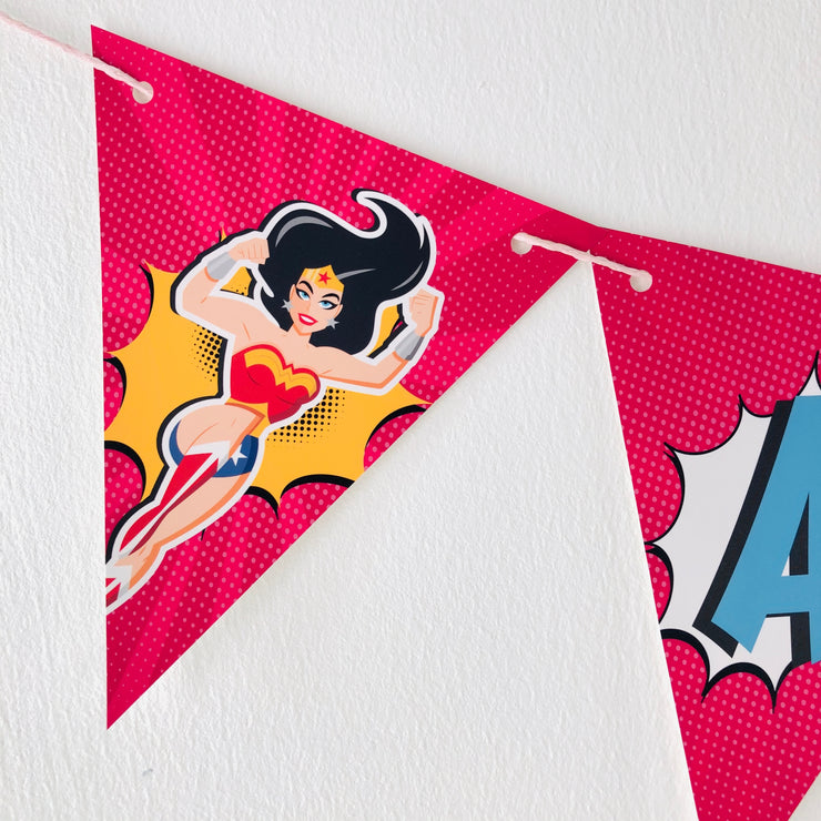Wonder Woman Birthday Banner