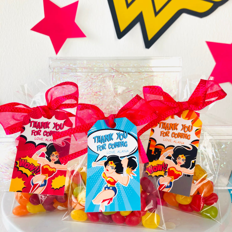 Wonder Woman Party Favor Tags
